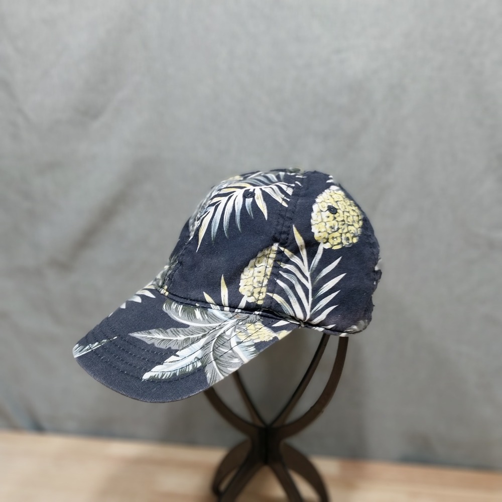 Cremieux Baseball Cap Tropical Pineapple Palm Print OSFM Navy Blue